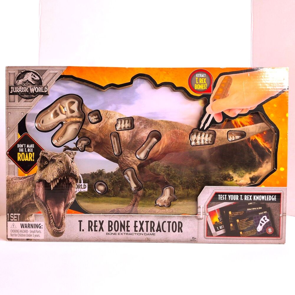 Jurassic World T Rex Bone Extractor Dinosaur Operation Electronic Game CIB